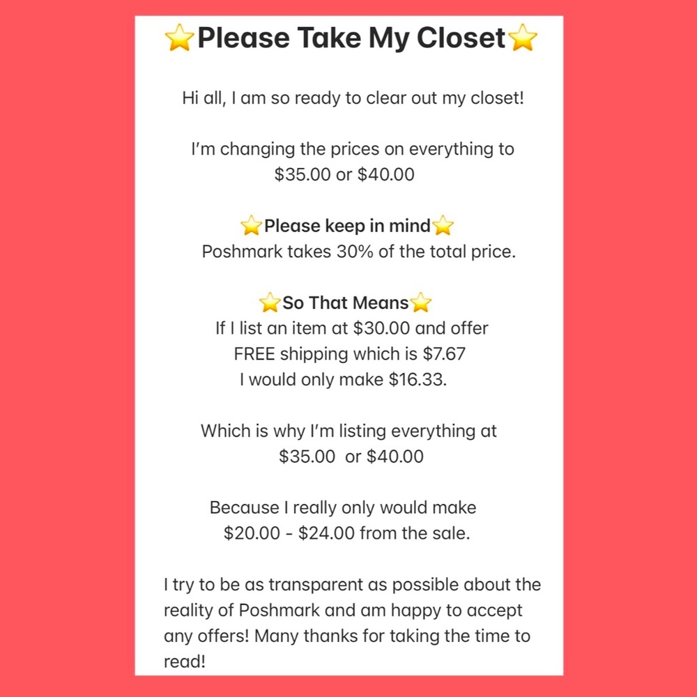 ⭐️PLEASE TAKE MY CLOSET⭐️
